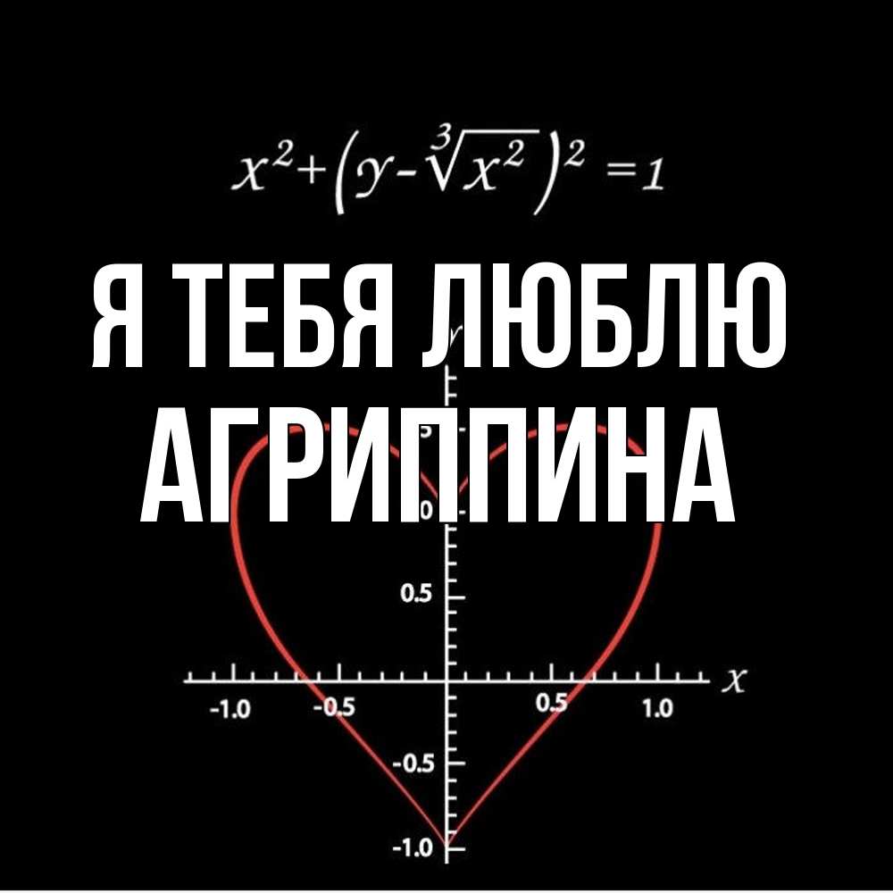 Открытка на каждый день с именем, Агриппина Я тебя люблю сердечная формула Прикольная открытка с пожеланием онлайн скачать бесплатно 