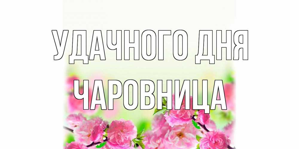 Открытка на каждый день с именем, Чаpовница Удачного дня цветы Прикольная открытка с пожеланием онлайн скачать бесплатно 