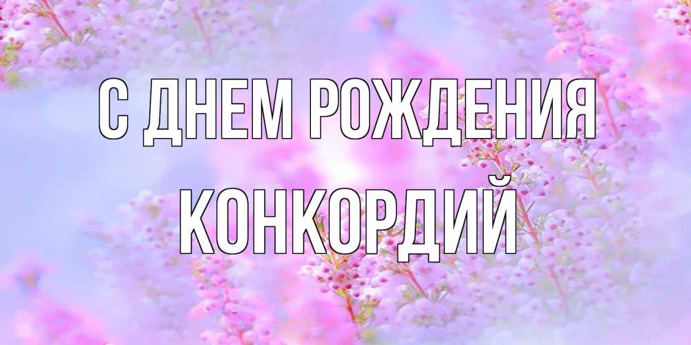 Открытка на каждый день с именем, Конкордий С днем рождения красивая открытка с мелкими цветами Прикольная открытка с пожеланием онлайн скачать бесплатно 