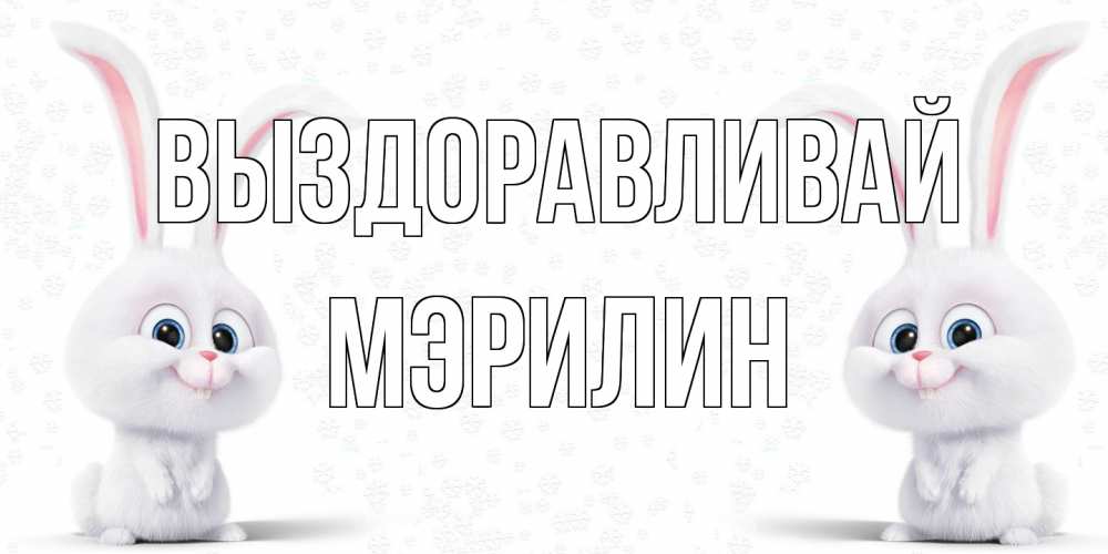 Открытка на каждый день с именем, Мэрилин Выздоравливай не болей с зайцем Прикольная открытка с пожеланием онлайн скачать бесплатно 
