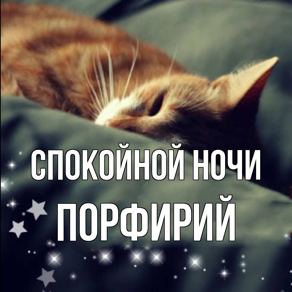 Открытка на каждый день с именем, Порфирий Спокойной ночи кроватка Прикольная открытка с пожеланием онлайн скачать бесплатно 