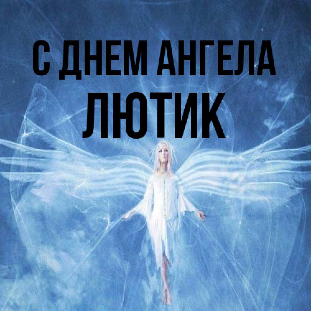 Открытка на каждый день с именем, лютик С днем ангела голубой фон и крылья как у стрекозы Прикольная открытка с пожеланием онлайн скачать бесплатно 