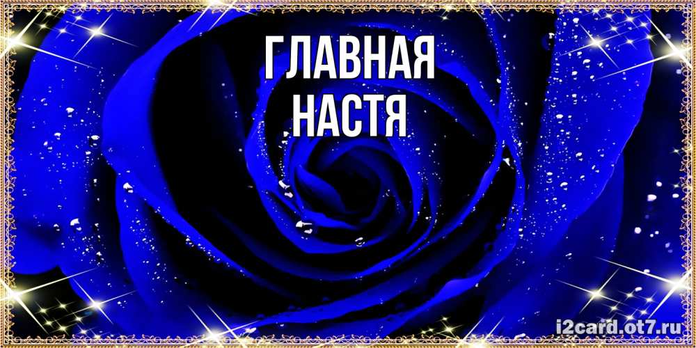 Открытка на каждый день с именем, настя Главная голубые цветы в росе Прикольная открытка с пожеланием онлайн скачать бесплатно 