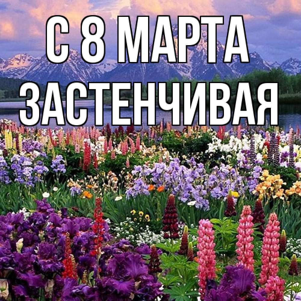 Открытка на каждый день с именем, Застенчивая C 8 МАРТА международный женский день Прикольная открытка с пожеланием онлайн скачать бесплатно 