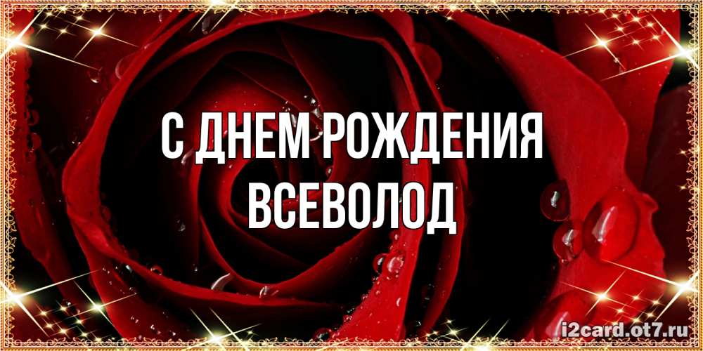 Открытка на каждый день с именем, Всеволод С днем рождения цветок в росе на день рождения Прикольная открытка с пожеланием онлайн скачать бесплатно 