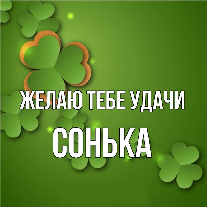 Картинка Желаю тебе удачи, Сонька