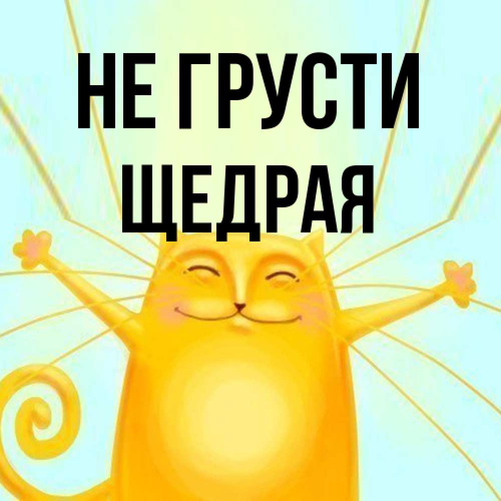 Открытка на каждый день с именем, Щедpая Не грусти обнимашки усатые Прикольная открытка с пожеланием онлайн скачать бесплатно 