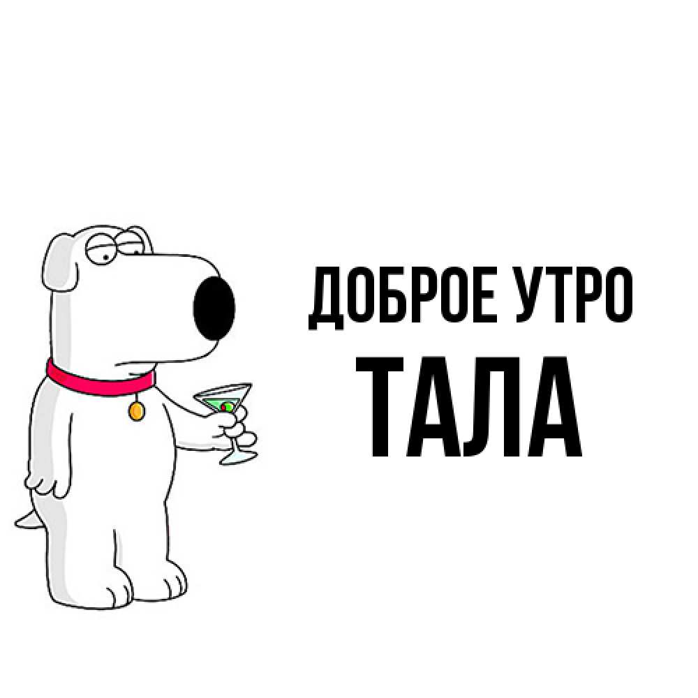 Открытка на каждый день с именем, Тала Доброе утро герои мультфильмов белый пес Прикольная открытка с пожеланием онлайн скачать бесплатно 