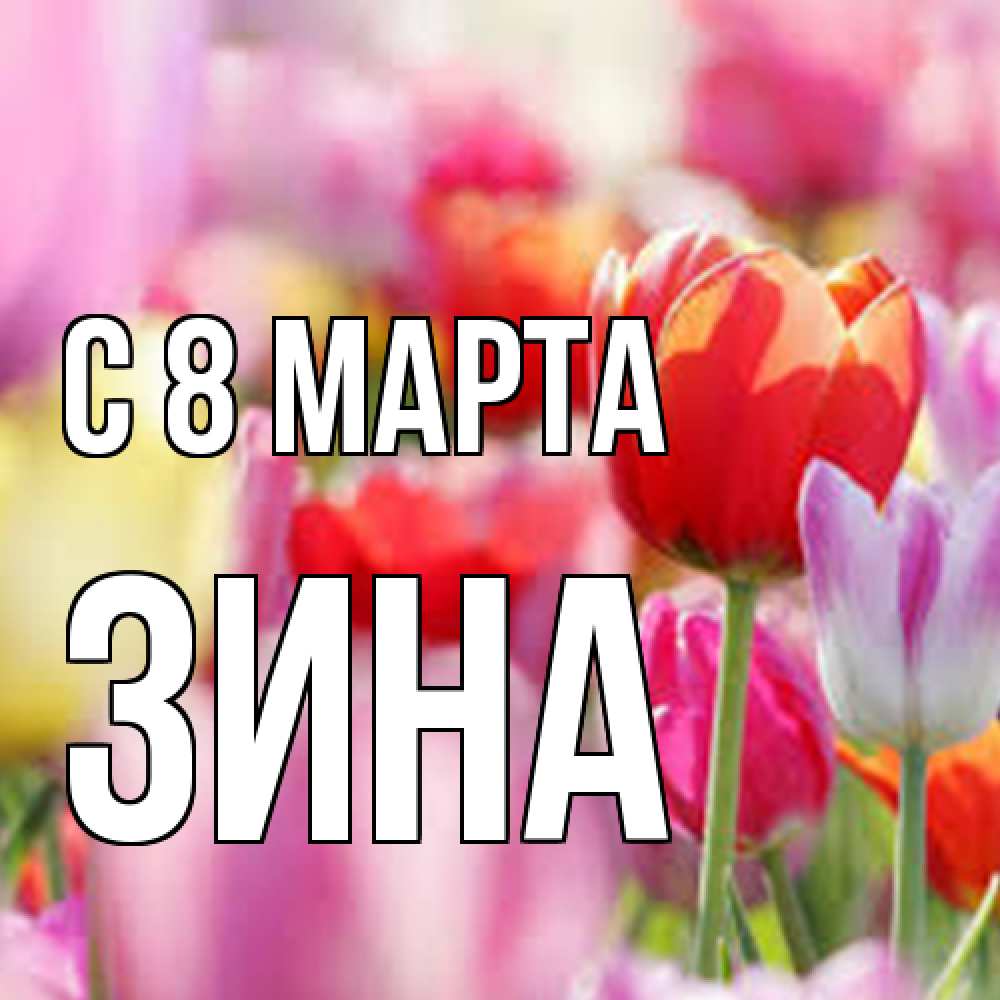 Открытка на каждый день с именем, Зина C 8 МАРТА на международный женский день 2 Прикольная открытка с пожеланием онлайн скачать бесплатно 