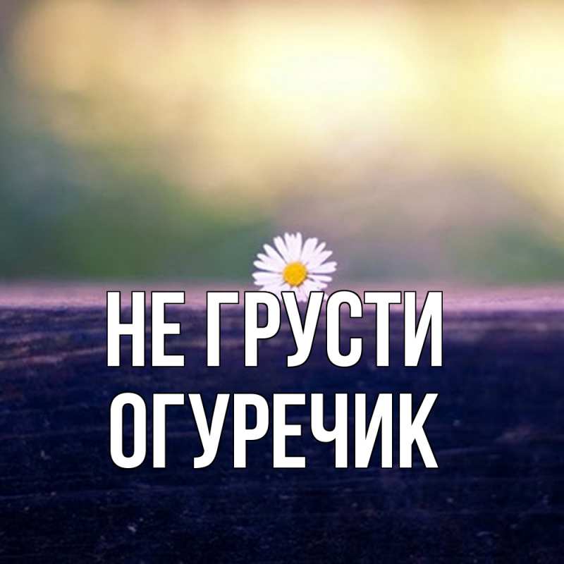 Картинка Не грусти, Огуречик