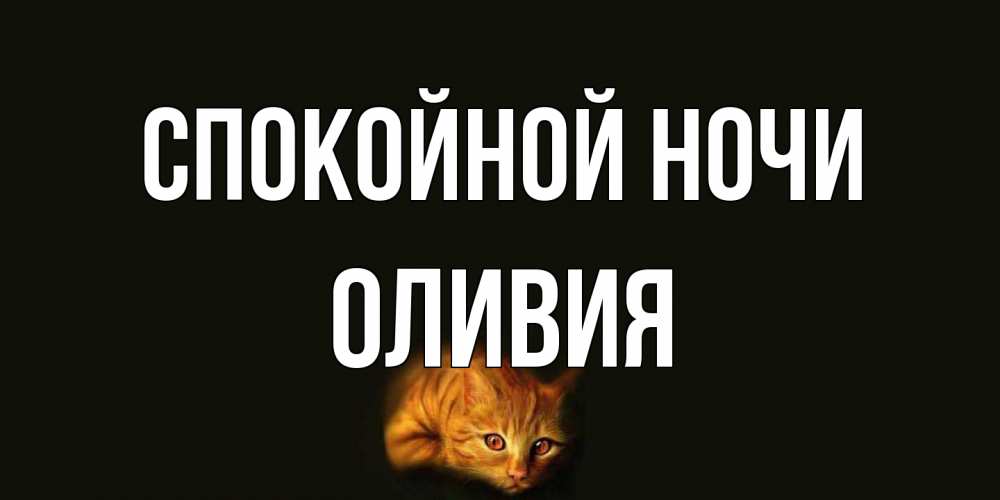 Открытка на каждый день с именем, Оливия Спокойной ночи кот Прикольная открытка с пожеланием онлайн скачать бесплатно 