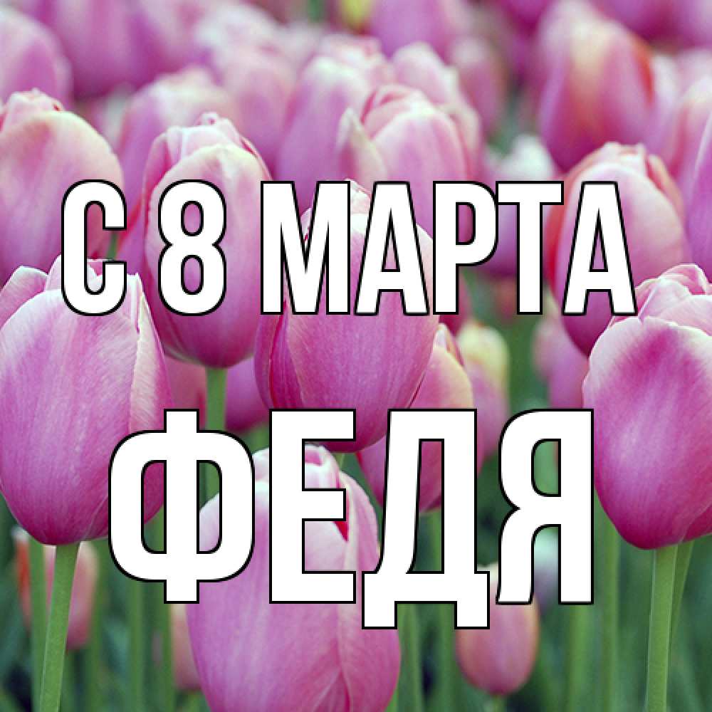 Открытка на каждый день с именем, Федя C 8 МАРТА на международный женский день 3 Прикольная открытка с пожеланием онлайн скачать бесплатно 