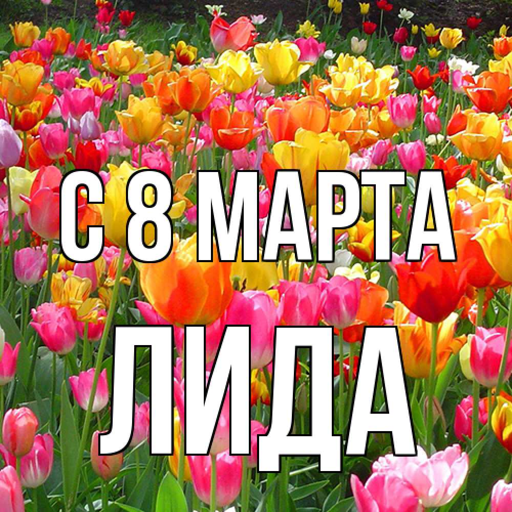 Открытка на каждый день с именем, Лида C 8 МАРТА на международный женский день Прикольная открытка с пожеланием онлайн скачать бесплатно 