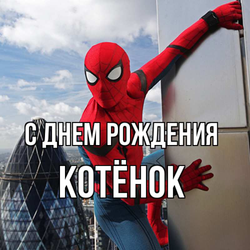 Картинка С днем рождения, Котёнок