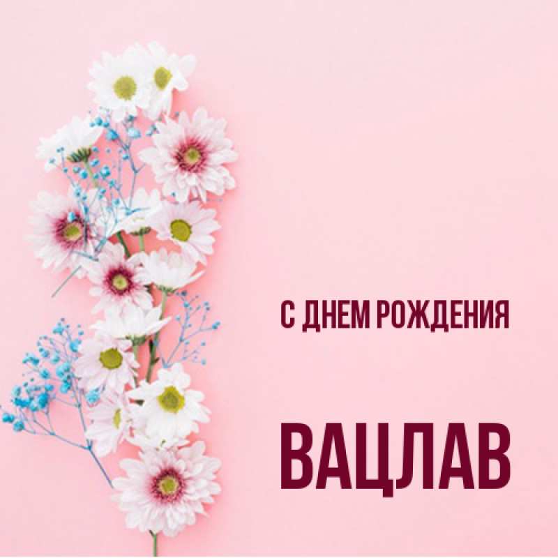 Открытка с именем, Вацлав, С днем рождения