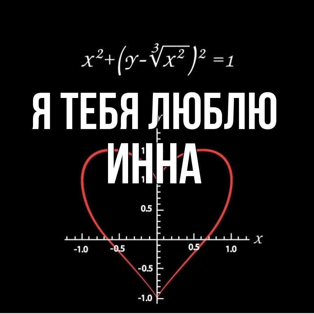 Открытка на каждый день с именем, Инна Я тебя люблю сердечная формула Прикольная открытка с пожеланием онлайн скачать бесплатно 