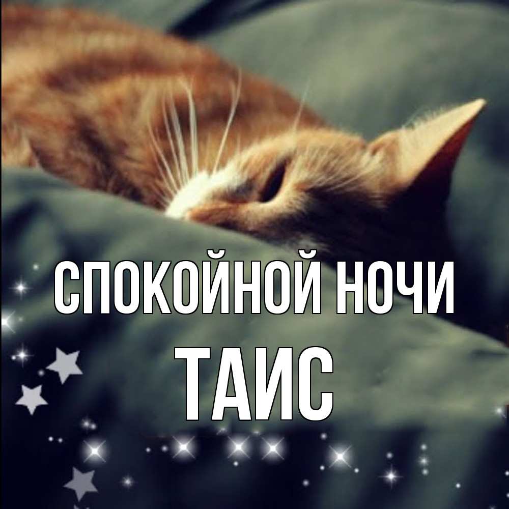 Открытка на каждый день с именем, Таис Спокойной ночи кроватка Прикольная открытка с пожеланием онлайн скачать бесплатно 