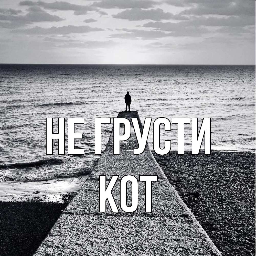 Открытка на каждый день с именем, Кот Не грусти море Прикольная открытка с пожеланием онлайн скачать бесплатно 