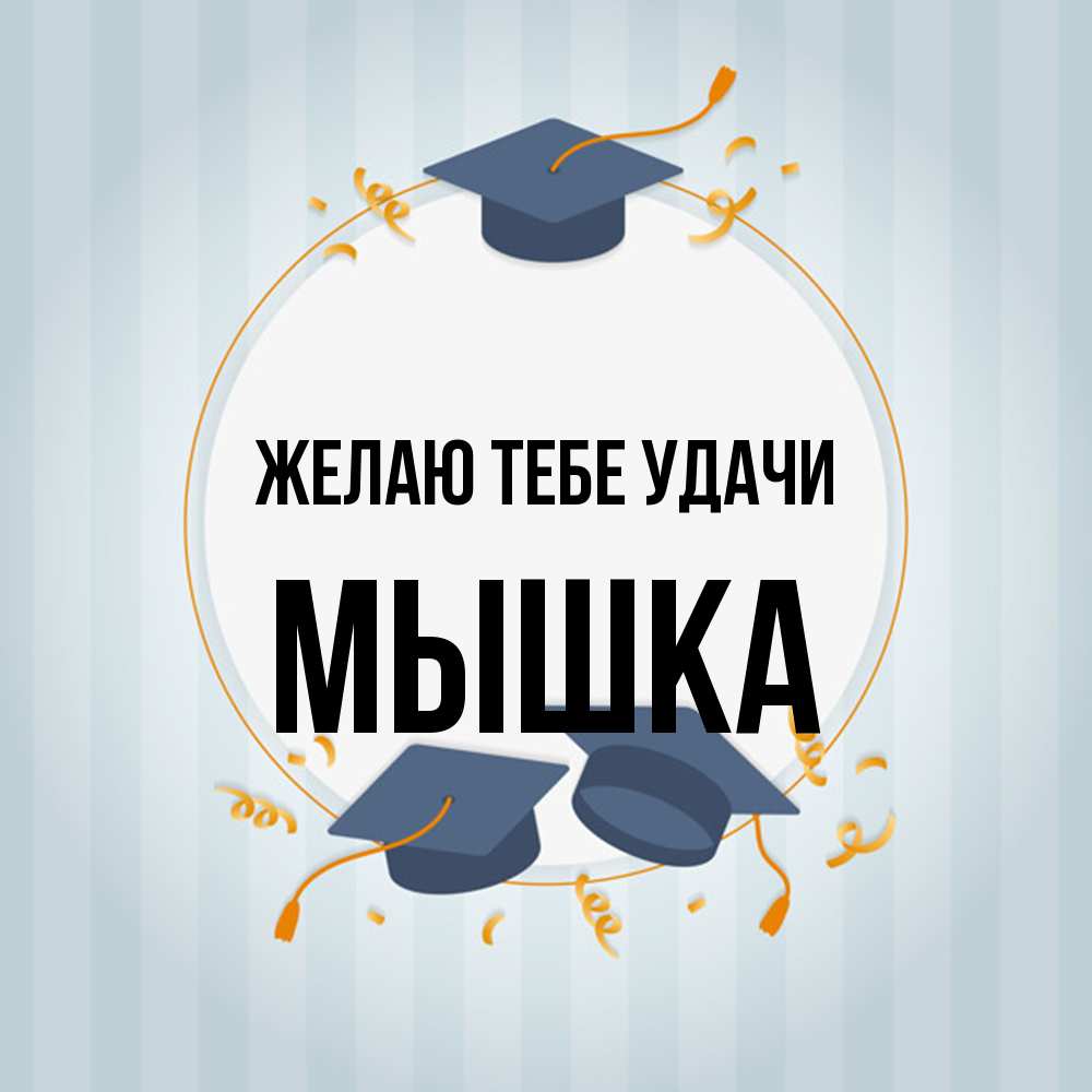 Открытка на каждый день с именем, Мышка Желаю тебе удачи для студентов Прикольная открытка с пожеланием онлайн скачать бесплатно 