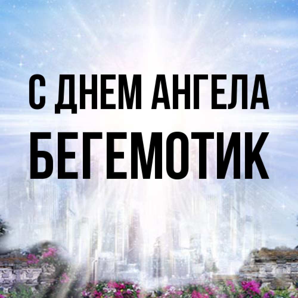 Открытка на каждый день с именем, Бегемотик С днем ангела небесный свет Прикольная открытка с пожеланием онлайн скачать бесплатно 