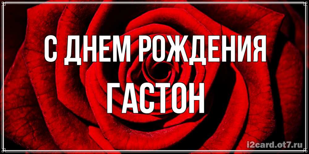 Открытка на каждый день с именем, Гастон С днем рождения алая роза Прикольная открытка с пожеланием онлайн скачать бесплатно 