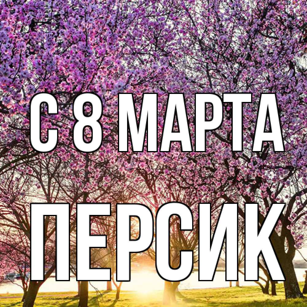 Открытка на каждый день с именем, Персик C 8 МАРТА международный женский день Прикольная открытка с пожеланием онлайн скачать бесплатно 