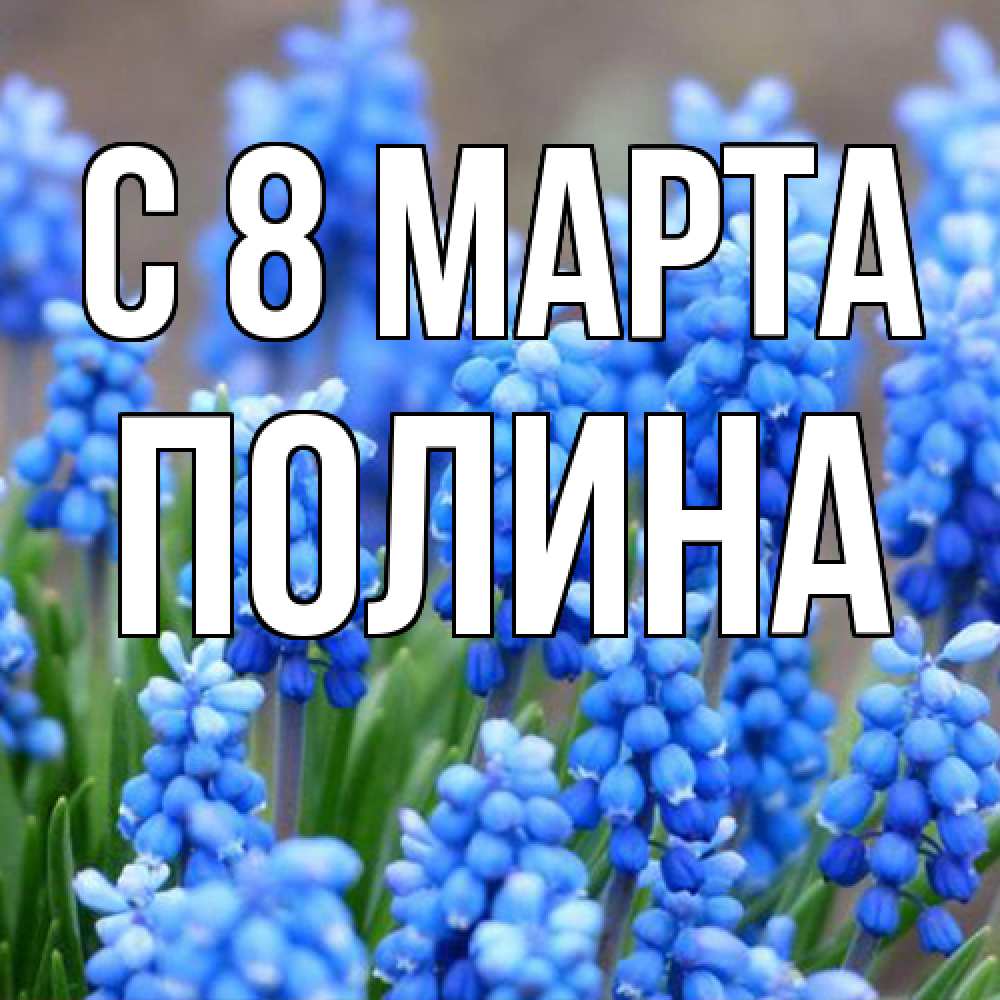 Открытка на каждый день с именем, полина C 8 МАРТА Поздравительная открытка для женщин с цветами на праздничную дату Прикольная открытка с пожеланием онлайн скачать бесплатно 