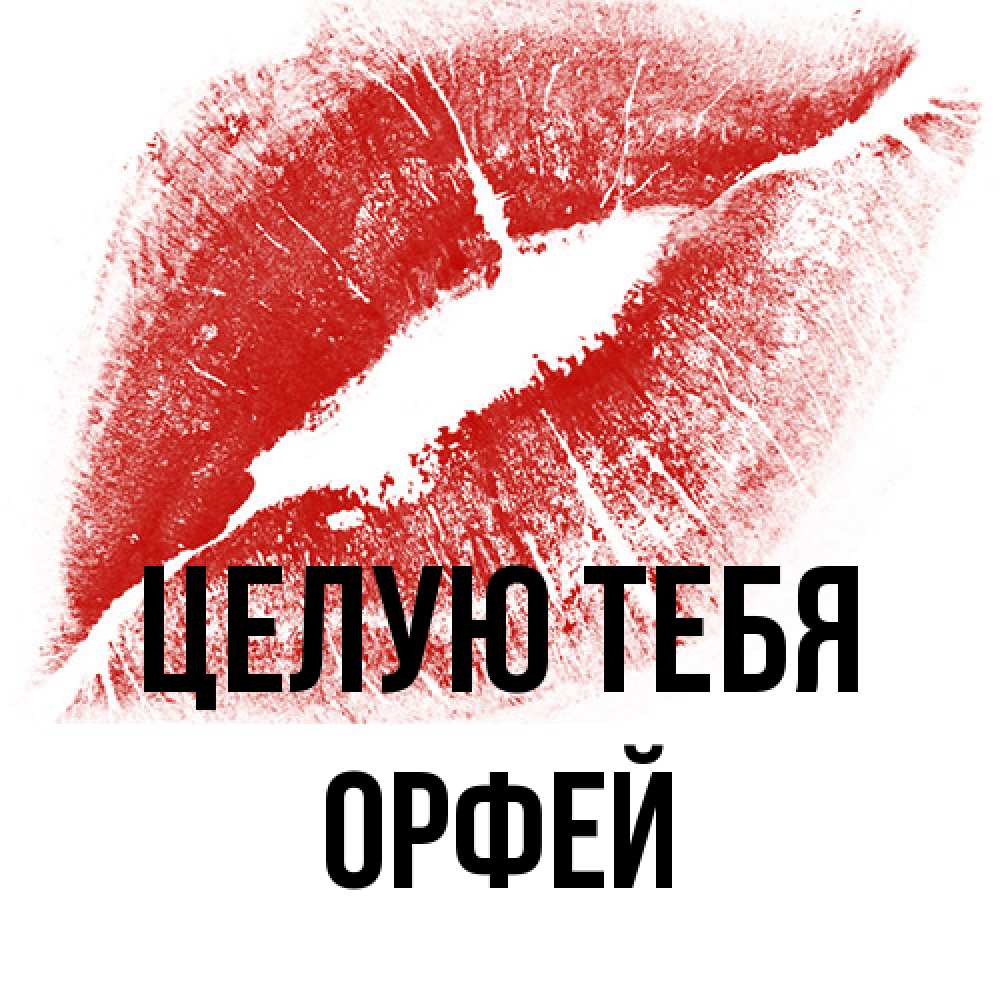 Открытка на каждый день с именем, Орфей Целую тебя открытка с пожеланием поцелуя Прикольная открытка с пожеланием онлайн скачать бесплатно 