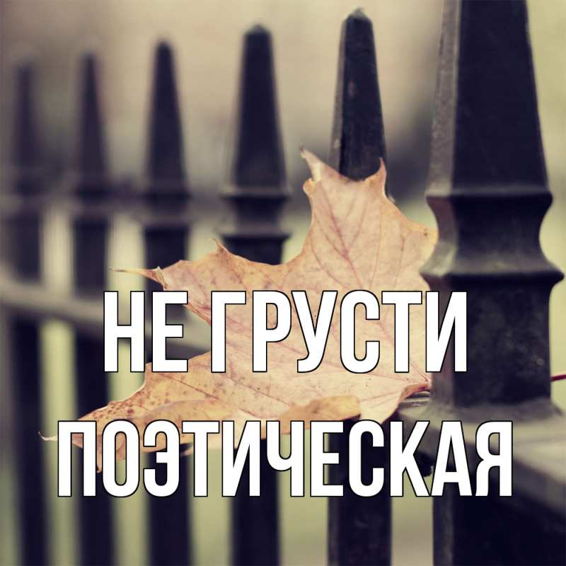 Картинка Не грусти, Поэтическая