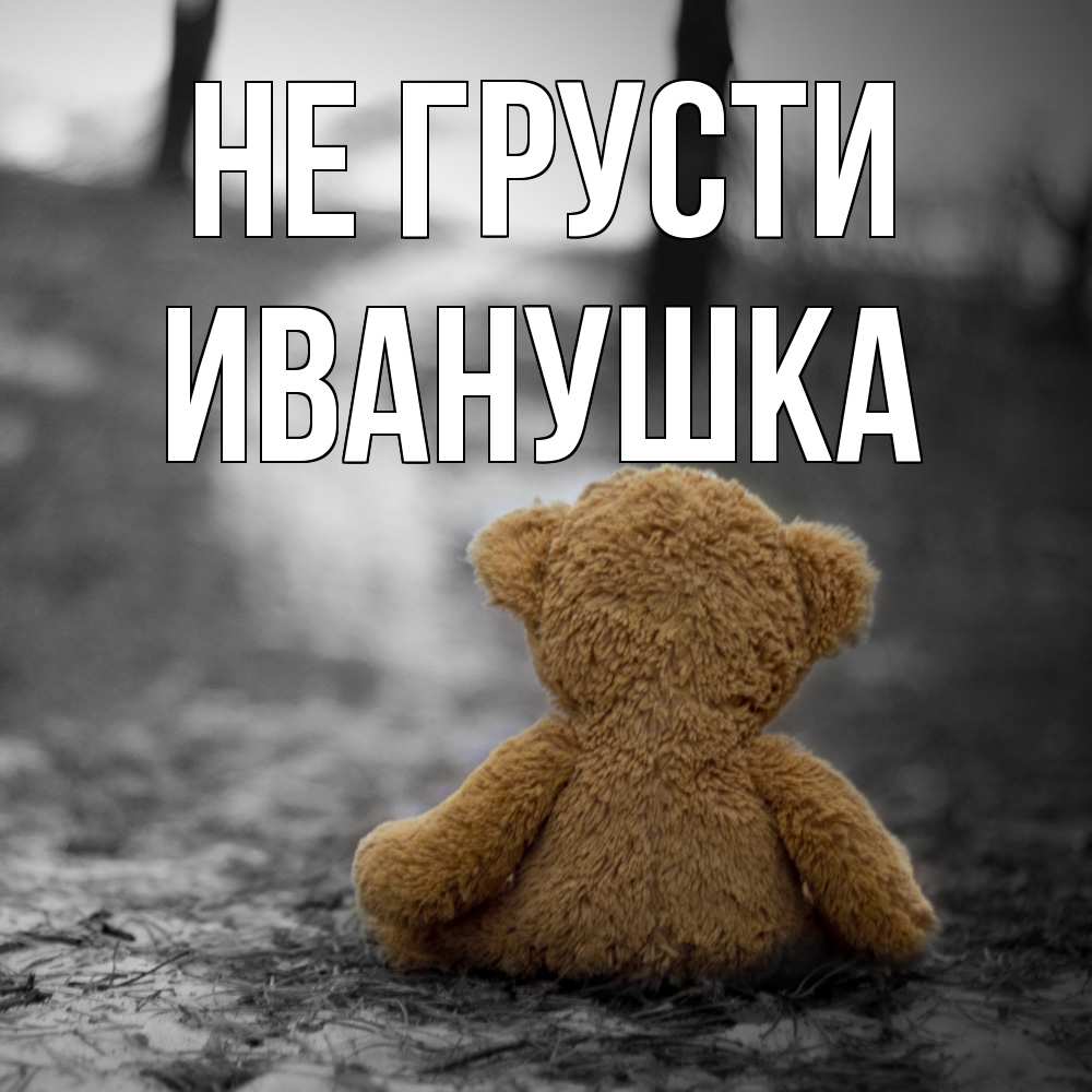 Открытка на каждый день с именем, Иванушка Не грусти медведь со спин Прикольная открытка с пожеланием онлайн скачать бесплатно 