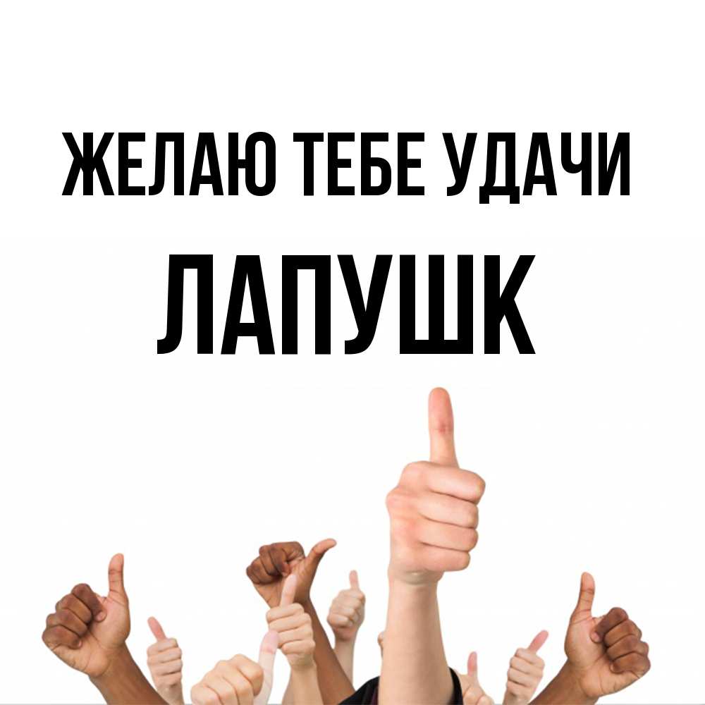 Открытка на каждый день с именем, Лапушк Желаю тебе удачи молодцом Прикольная открытка с пожеланием онлайн скачать бесплатно 