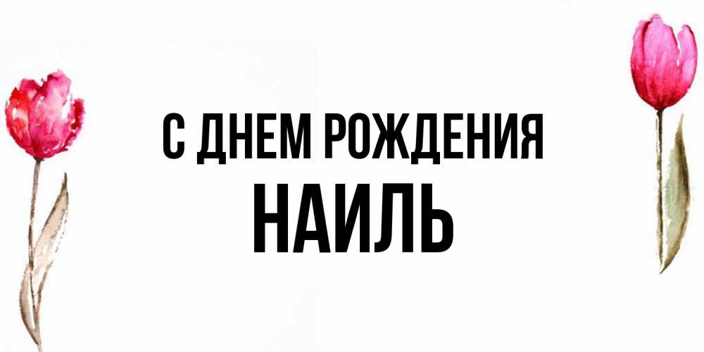 Открытка на каждый день с именем, Наиль С днем рождения открытки акварелью с цветами Прикольная открытка с пожеланием онлайн скачать бесплатно 