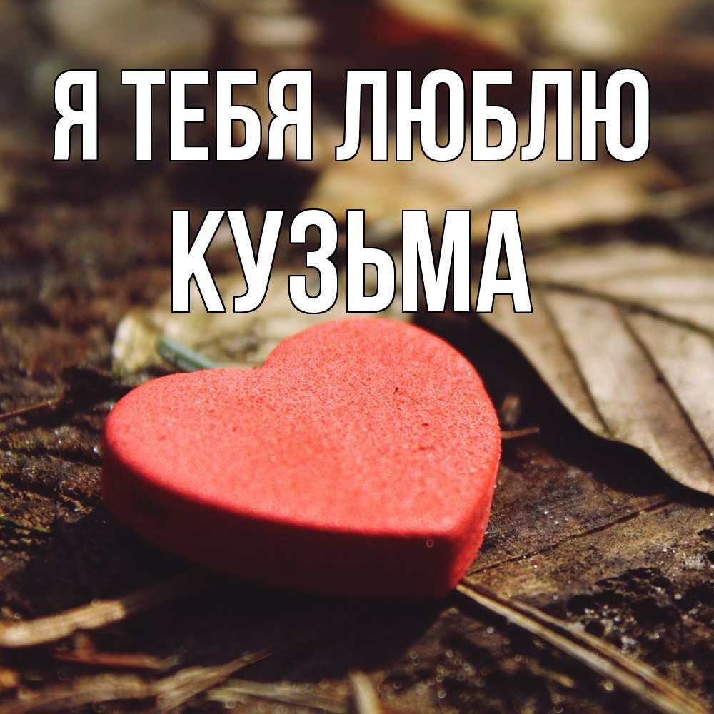 Открытка на каждый день с именем, Кузьма Я тебя люблю листья деревье 4 Прикольная открытка с пожеланием онлайн скачать бесплатно 