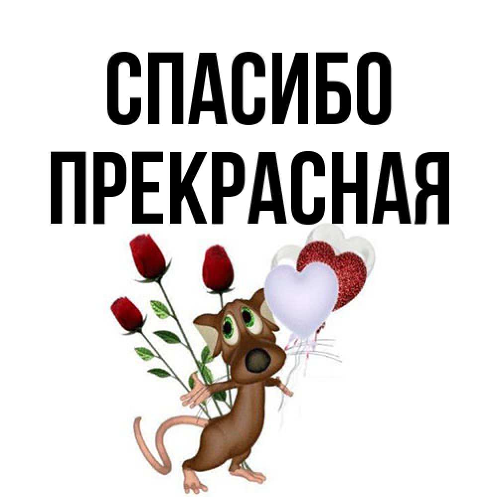 Открытка на каждый день с именем, Пpекpасная Спасибо песик с шариками в форме сердец Прикольная открытка с пожеланием онлайн скачать бесплатно 