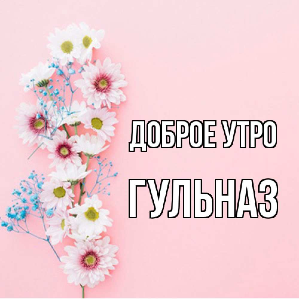Открытка на каждый день с именем, Гульназ Доброе утро цветы с подписью Прикольная открытка с пожеланием онлайн скачать бесплатно 
