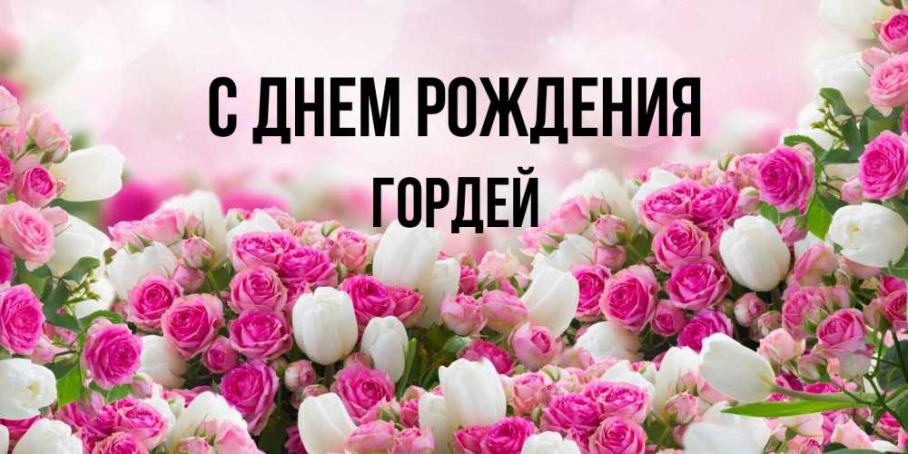 Открытка на каждый день с именем, Гордей С днем рождения открытка с разными розами Прикольная открытка с пожеланием онлайн скачать бесплатно 