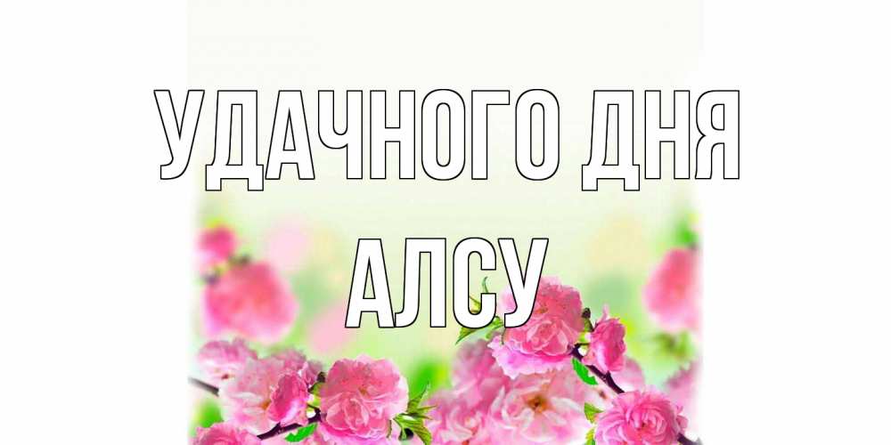 Открытка на каждый день с именем, Алсу Удачного дня цветы Прикольная открытка с пожеланием онлайн скачать бесплатно 