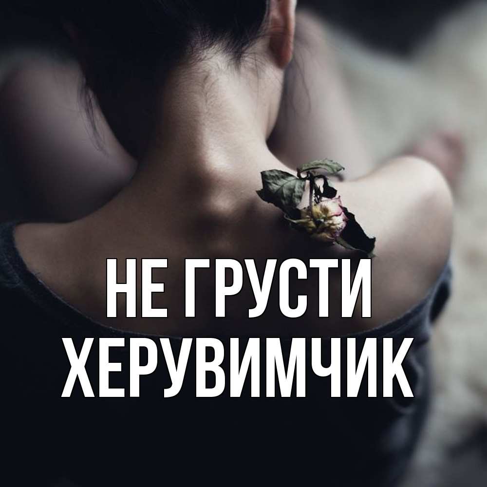 Открытка на каждый день с именем, Хеpувимчик Не грусти девушка со спины Прикольная открытка с пожеланием онлайн скачать бесплатно 