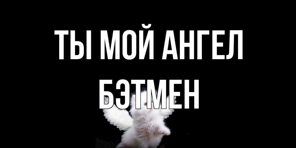 Открытка на каждый день с именем, Бэтмен Ты мой ангел Кот ангел Прикольная открытка с пожеланием онлайн скачать бесплатно 