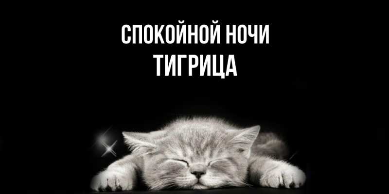 Картинка Спокойной ночи, Тигрица