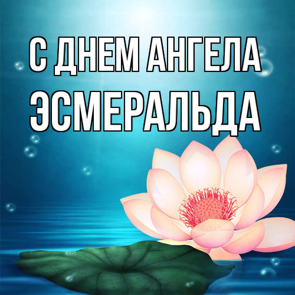 Открытка на каждый день с именем, Эсмеральда С днем ангела кувшинка Прикольная открытка с пожеланием онлайн скачать бесплатно 