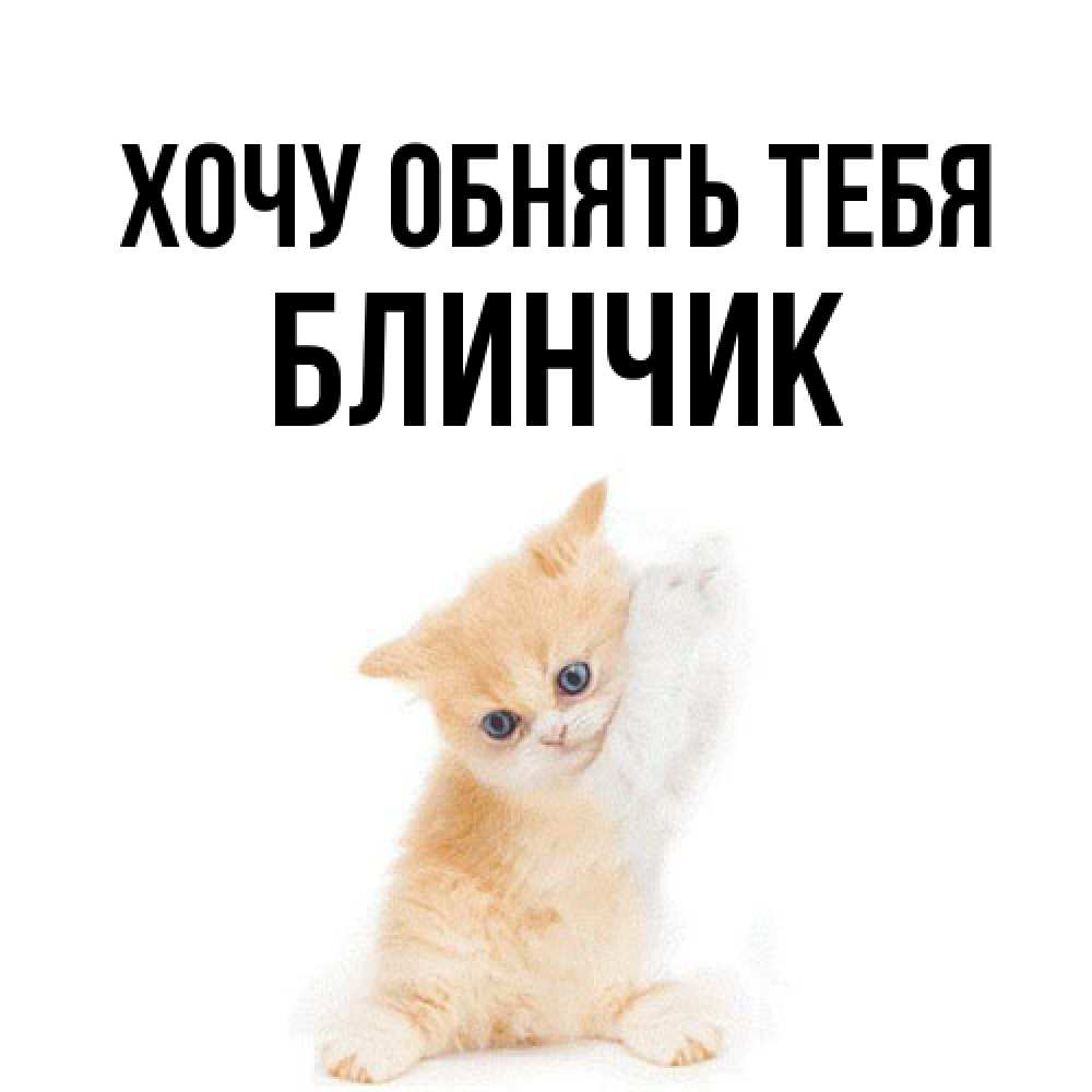 Открытка на каждый день с именем, Блинчик Хочу обнять тебя я хочу очень скорее обнимаешек Прикольная открытка с пожеланием онлайн скачать бесплатно 