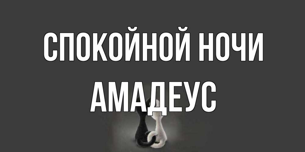 Открытка на каждый день с именем, Амадеус Спокойной ночи коты Прикольная открытка с пожеланием онлайн скачать бесплатно 