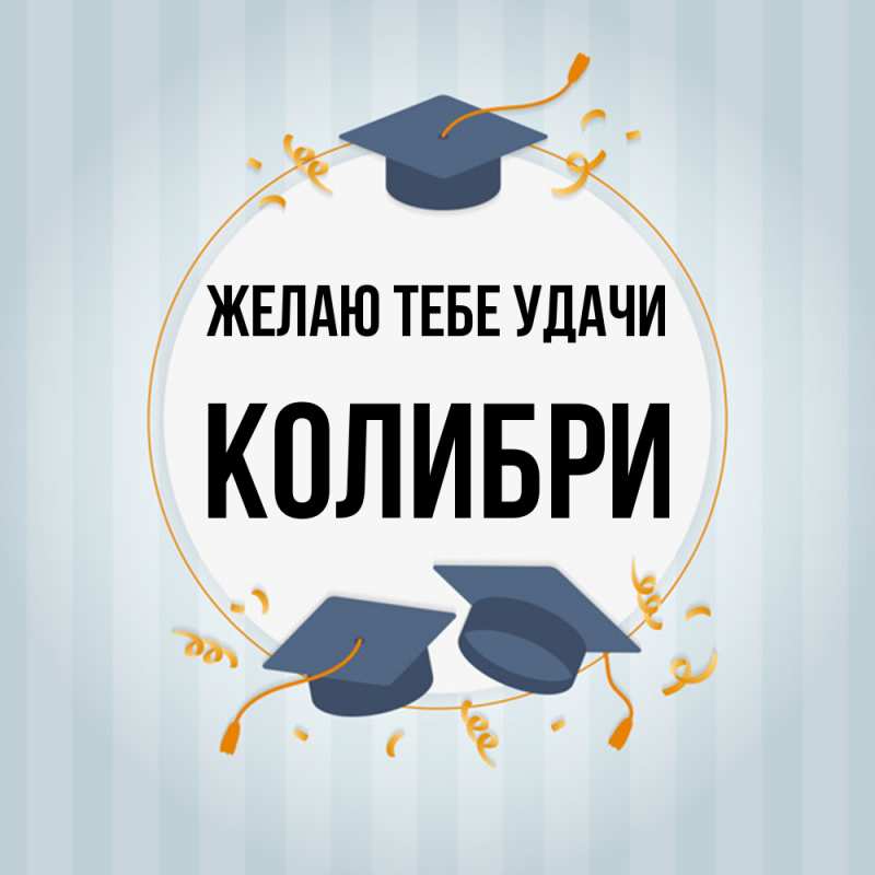 Картинка Желаю тебе удачи, Колибри