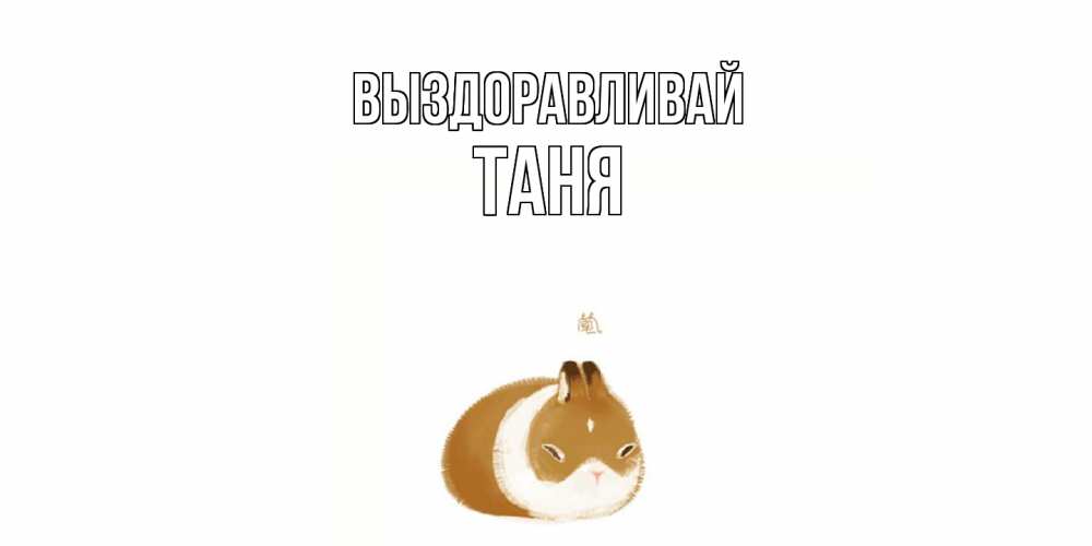Открытка на каждый день с именем, Таня Выздоравливай морская свинка на открытке с пожеланиями не болеть Прикольная открытка с пожеланием онлайн скачать бесплатно 