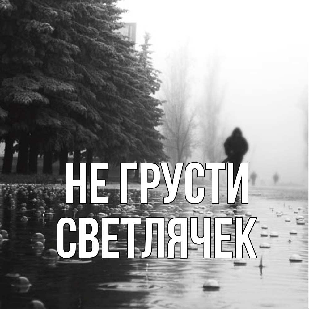 Открытка на каждый день с именем, Светлячек Не грусти улица под дождем Прикольная открытка с пожеланием онлайн скачать бесплатно 