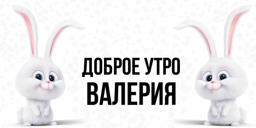 Открытка на каждый день с именем, Валерия Доброе утро кролики с длинными ушками Прикольная открытка с пожеланием онлайн скачать бесплатно 