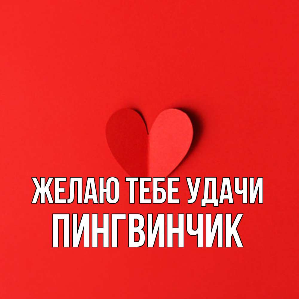 Открытка на каждый день с именем, пингвинчик Желаю тебе удачи пусть повезет для любимых 1 Прикольная открытка с пожеланием онлайн скачать бесплатно 