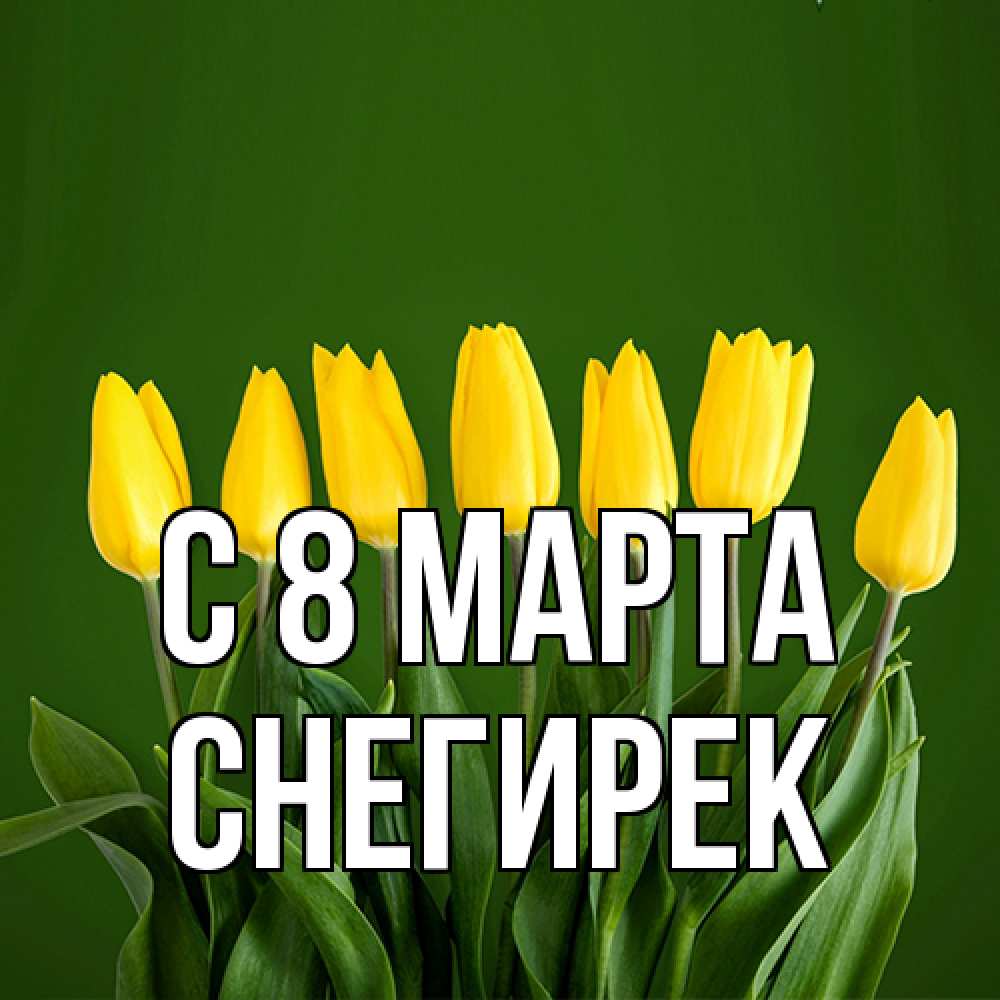 Открытка на каждый день с именем, снегирек C 8 МАРТА желтого цвета 3 Прикольная открытка с пожеланием онлайн скачать бесплатно 