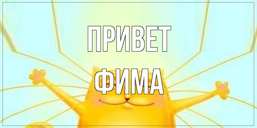 Открытка на каждый день с именем, Фима Привет кот Прикольная открытка с пожеланием онлайн скачать бесплатно 